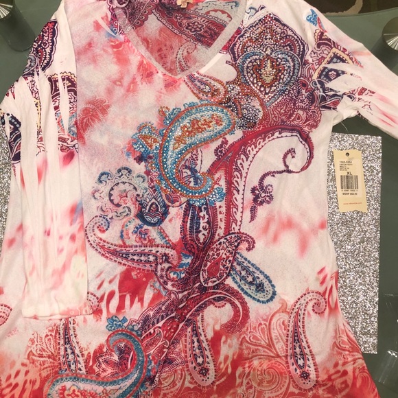 Reba Tops - Reba Rhinestone Top (Cancun Fiesta)
